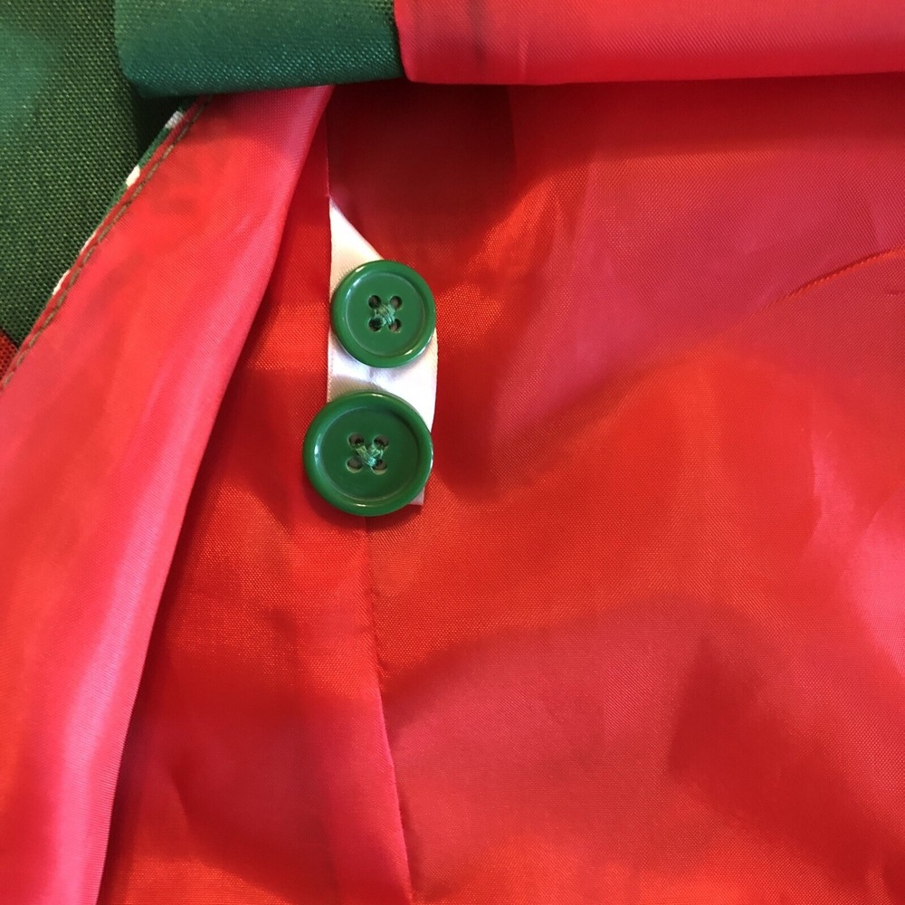Ugly Christmas Blazer Suit Jacket Trees Snowflakes Green Red White Mens Small - Picture 14 of 15